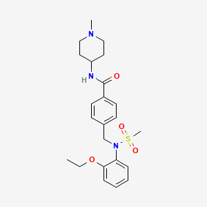 4-{[N-(2-ETHOXYPHENYL)METHANESULFONAMIDO]METHYL}-N-(1-METHYLPIPERIDIN-4-YL)BENZAMIDE