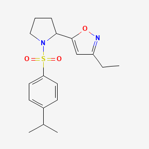 3-Ethyl-5-{1-[4-(propan-2-YL)benzenesulfonyl]pyrrolidin-2-YL}-1,2-oxazole