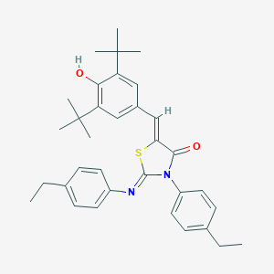 molecular formula C34H40N2O2S B447907 5-(3,5-Ditert-butyl-4-hydroxybenzylidene)-3-(4-ethylphenyl)-2-[(4-ethylphenyl)imino]-1,3-thiazolidin-4-one 