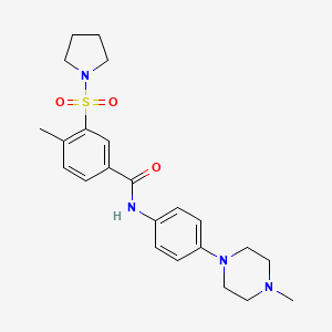 4-methyl-N-[4-(4-methyl-1-piperazinyl)phenyl]-3-(1-pyrrolidinylsulfonyl)benzamide