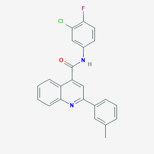 N-(3-chloro-4-fluorophenyl)-2-(3-methylphenyl)quinoline-4-carboxamide