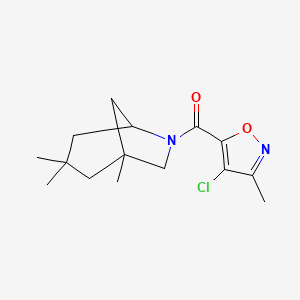 (4-Chloro-3-methyl-1,2-oxazol-5-yl)(1,3,3-trimethyl-6-azabicyclo[3.2.1]oct-6-yl)methanone