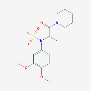 molecular formula C17H26N2O5S B4479126 N-(3,4-dimethoxyphenyl)-N-[1-methyl-2-oxo-2-(1-piperidinyl)ethyl]methanesulfonamide 