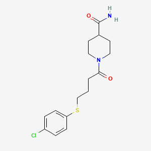 1-{4-[(4-chlorophenyl)thio]butanoyl}-4-piperidinecarboxamide