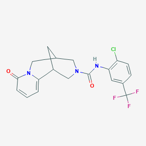 N-[2-chloro-5-(trifluoromethyl)phenyl]-6-oxo-7,11-diazatricyclo[7.3.1.0~2,7~]trideca-2,4-diene-11-carboxamide