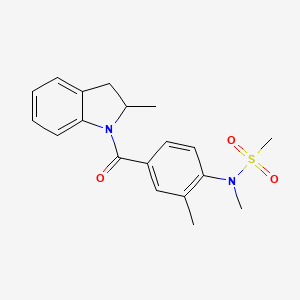 molecular formula C19H22N2O3S B4479173 N-METHYL-N-[2-METHYL-4-(2-METHYL-2,3-DIHYDRO-1H-INDOLE-1-CARBONYL)PHENYL]METHANESULFONAMIDE 