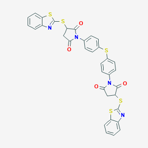 3-(1,3-Benzothiazol-2-ylsulfanyl)-1-[4-({4-[3-(1,3-benzothiazol-2-ylsulfanyl)-2,5-dioxo-1-pyrrolidinyl]phenyl}sulfanyl)phenyl]-2,5-pyrrolidinedione