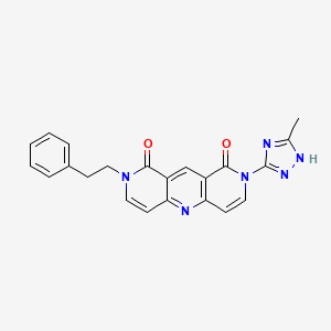 molecular formula C22H18N6O2 B4479193 2-(3-methyl-1H-1,2,4-triazol-5-yl)-8-phenethylpyrido[4,3-b][1,6]naphthyridine-1,9(2H,8H)-dione 