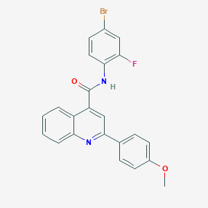 molecular formula C23H16BrFN2O2 B447920 N-(4-bromo-2-fluorophenyl)-2-(4-methoxyphenyl)quinoline-4-carboxamide 
