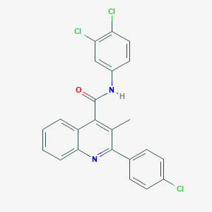 molecular formula C23H15Cl3N2O B447922 2-(4-chlorophenyl)-N-(3,4-dichlorophenyl)-3-methyl-4-quinolinecarboxamide 