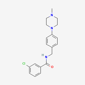 3-chloro-N-[[4-(4-methylpiperazin-1-yl)phenyl]methyl]benzamide