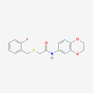 N-(2,3-dihydro-1,4-benzodioxin-6-yl)-2-[(2-fluorobenzyl)thio]acetamide