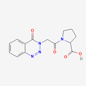 1-[2-(4-OXO-3,4-DIHYDRO-1,2,3-BENZOTRIAZIN-3-YL)ACETYL]PYRROLIDINE-2-CARBOXYLIC ACID