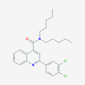 molecular formula C26H30Cl2N2O B447927 2-(3,4-dichlorophenyl)-N,N-dipentylquinoline-4-carboxamide 