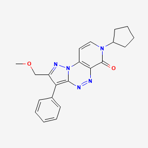 molecular formula C21H21N5O2 B4479271 7-cyclopentyl-2-(methoxymethyl)-3-phenylpyrazolo[5,1-c]pyrido[4,3-e][1,2,4]triazin-6(7H)-one 