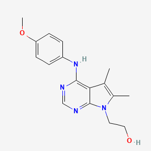 2-[4-(4-METHOXYANILINO)-5,6-DIMETHYL-7H-PYRROLO[2,3-D]PYRIMIDIN-7-YL]-1-ETHANOL