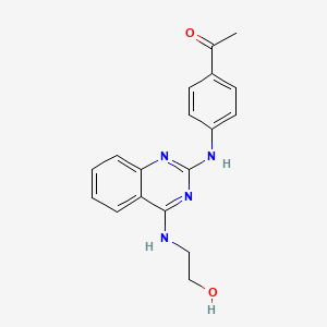 1-[4-({4-[(2-hydroxyethyl)amino]-2-quinazolinyl}amino)phenyl]ethanone