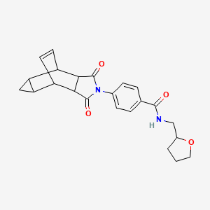 molecular formula C23H24N2O4 B4479295 4-(1,3-dioxooctahydro-4,6-ethenocyclopropa[f]isoindol-2(1H)-yl)-N-(tetrahydrofuran-2-ylmethyl)benzamide 