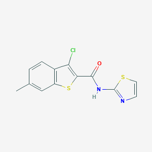 molecular formula C13H9ClN2OS2 B447930 3-chloro-6-methyl-N-(1,3-thiazol-2-yl)-1-benzothiophene-2-carboxamide 