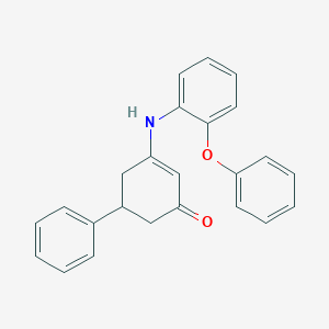molecular formula C24H21NO2 B447933 3-(2-Phenoxy-phenylamino)-5-phenyl-cyclohex-2-enone 