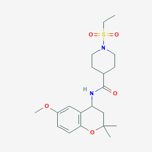 1-(ETHANESULFONYL)-N-(6-METHOXY-2,2-DIMETHYL-3,4-DIHYDRO-2H-1-BENZOPYRAN-4-YL)PIPERIDINE-4-CARBOXAMIDE