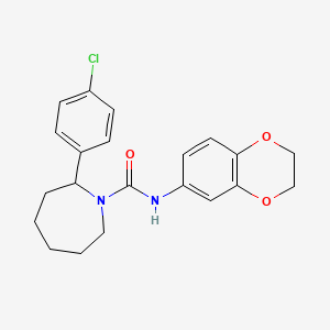 2-(4-chlorophenyl)-N-(2,3-dihydro-1,4-benzodioxin-6-yl)azepane-1-carboxamide