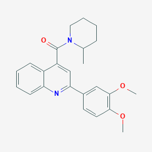 molecular formula C24H26N2O3 B447939 2-(3,4-Dimethoxyphenyl)-4-[(2-methyl-1-piperidinyl)carbonyl]quinoline 