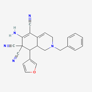 6-Amino-2-benzyl-8-(furan-3-yl)-1,3,8,8a-tetrahydroisoquinoline-5,7,7-tricarbonitrile