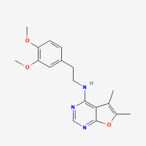 molecular formula C18H21N3O3 B4479415 N-[2-(3,4-dimethoxyphenyl)ethyl]-5,6-dimethylfuro[2,3-d]pyrimidin-4-amine 