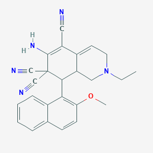 6-amino-2-ethyl-8-(2-methoxynaphthalen-1-yl)-2,3,8,8a-tetrahydroisoquinoline-5,7,7(1H)-tricarbonitrile