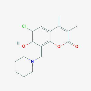 6-chloro-7-hydroxy-3,4-dimethyl-8-(piperidin-1-ylmethyl)-2H-chromen-2-one