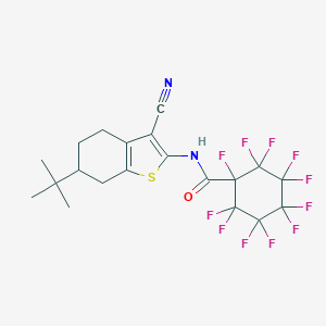 molecular formula C20H17F11N2OS B447947 N-(6-tert-butyl-3-cyano-4,5,6,7-tetrahydro-1-benzothien-2-yl)-1,2,2,3,3,4,4,5,5,6,6-undecafluorocyclohexanecarboxamide 