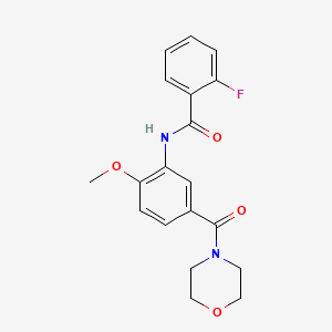 2-fluoro-N-[2-methoxy-5-(4-morpholinylcarbonyl)phenyl]benzamide