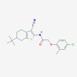 molecular formula C22H25ClN2O2S B447948 N-(6-tert-butyl-3-cyano-4,5,6,7-tetrahydro-1-benzothiophen-2-yl)-2-(4-chloro-2-methylphenoxy)acetamide 