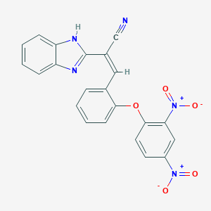 molecular formula C22H13N5O5 B447949 2-(1H-benzimidazol-2-yl)-3-(2-{2,4-bisnitrophenoxy}phenyl)acrylonitrile 