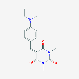 molecular formula C16H19N3O3 B447950 5-{4-[ethyl(methyl)amino]benzylidene}-1,3-dimethyl-2,4,6(1H,3H,5H)-pyrimidinetrione 