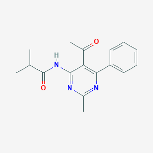 N-(5-acetyl-2-methyl-6-phenylpyrimidin-4-yl)-2-methylpropanamide
