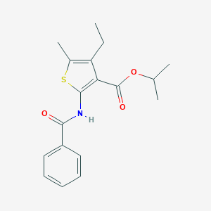 molecular formula C18H21NO3S B447959 Isopropyl 2-(benzoylamino)-4-ethyl-5-methyl-3-thiophenecarboxylate 