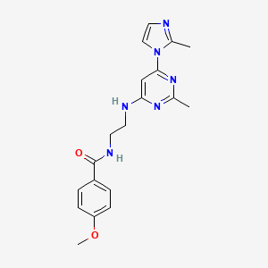 4-methoxy-N-(2-{[2-methyl-6-(2-methyl-1H-imidazol-1-yl)-4-pyrimidinyl]amino}ethyl)benzamide