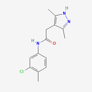 N-(3-chloro-4-methylphenyl)-2-(3,5-dimethyl-1H-pyrazol-4-yl)acetamide