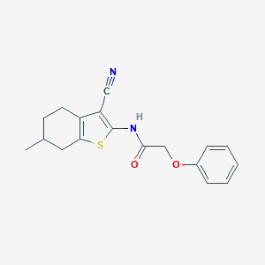 molecular formula C18H18N2O2S B447967 N-(3-cyano-6-methyl-4,5,6,7-tetrahydro-1-benzothien-2-yl)-2-phenoxyacetamide 