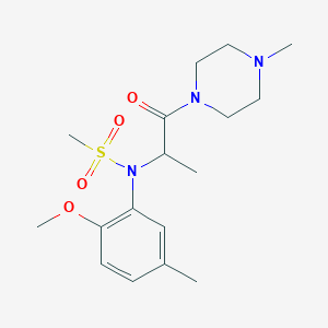 molecular formula C17H27N3O4S B4479686 N-(2-methoxy-5-methylphenyl)-N-[1-methyl-2-(4-methyl-1-piperazinyl)-2-oxoethyl]methanesulfonamide 