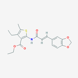 Ethyl 2-{[3-(1,3-benzodioxol-5-yl)acryloyl]amino}-4-ethyl-5-methyl-3-thiophenecarboxylate