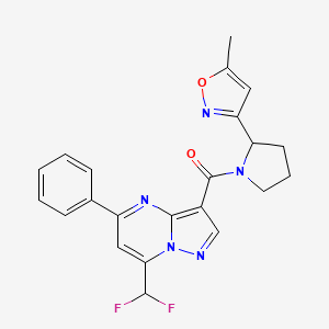 3-{1-[7-(Difluoromethyl)-5-phenylpyrazolo[1,5-A]pyrimidine-3-carbonyl]pyrrolidin-2-YL}-5-methyl-1,2-oxazole