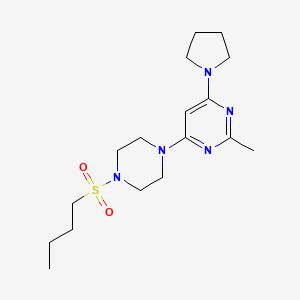 molecular formula C17H29N5O2S B4479725 4-[4-(butylsulfonyl)-1-piperazinyl]-2-methyl-6-(1-pyrrolidinyl)pyrimidine 