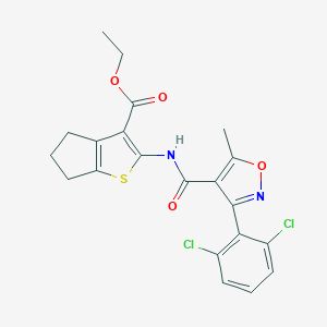 ethyl 2-({[3-(2,6-dichlorophenyl)-5-methyl-4-isoxazolyl]carbonyl}amino)-5,6-dihydro-4H-cyclopenta[b]thiophene-3-carboxylate