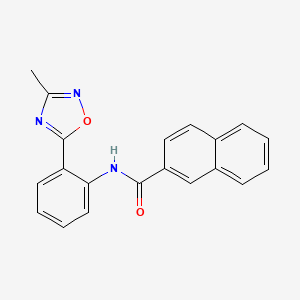 molecular formula C20H15N3O2 B4479752 N-[2-(3-methyl-1,2,4-oxadiazol-5-yl)phenyl]naphthalene-2-carboxamide 