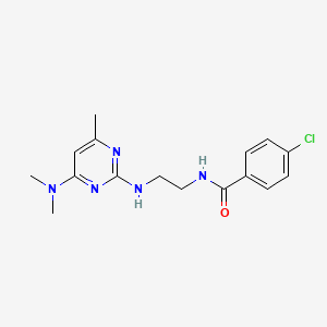 4-chloro-N-(2-{[4-(dimethylamino)-6-methyl-2-pyrimidinyl]amino}ethyl)benzamide