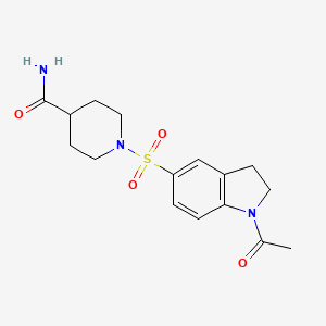 1-[(1-acetyl-2,3-dihydro-1H-indol-5-yl)sulfonyl]piperidine-4-carboxamide