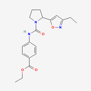 Ethyl 4-{[2-(3-ethyl-1,2-oxazol-5-YL)pyrrolidine-1-carbonyl]amino}benzoate